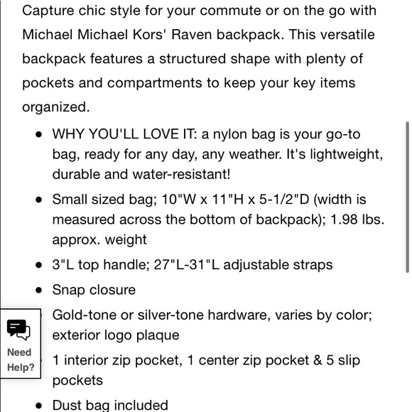 New Michael Kors Raven Medium Backpack - Picture 14 of 14